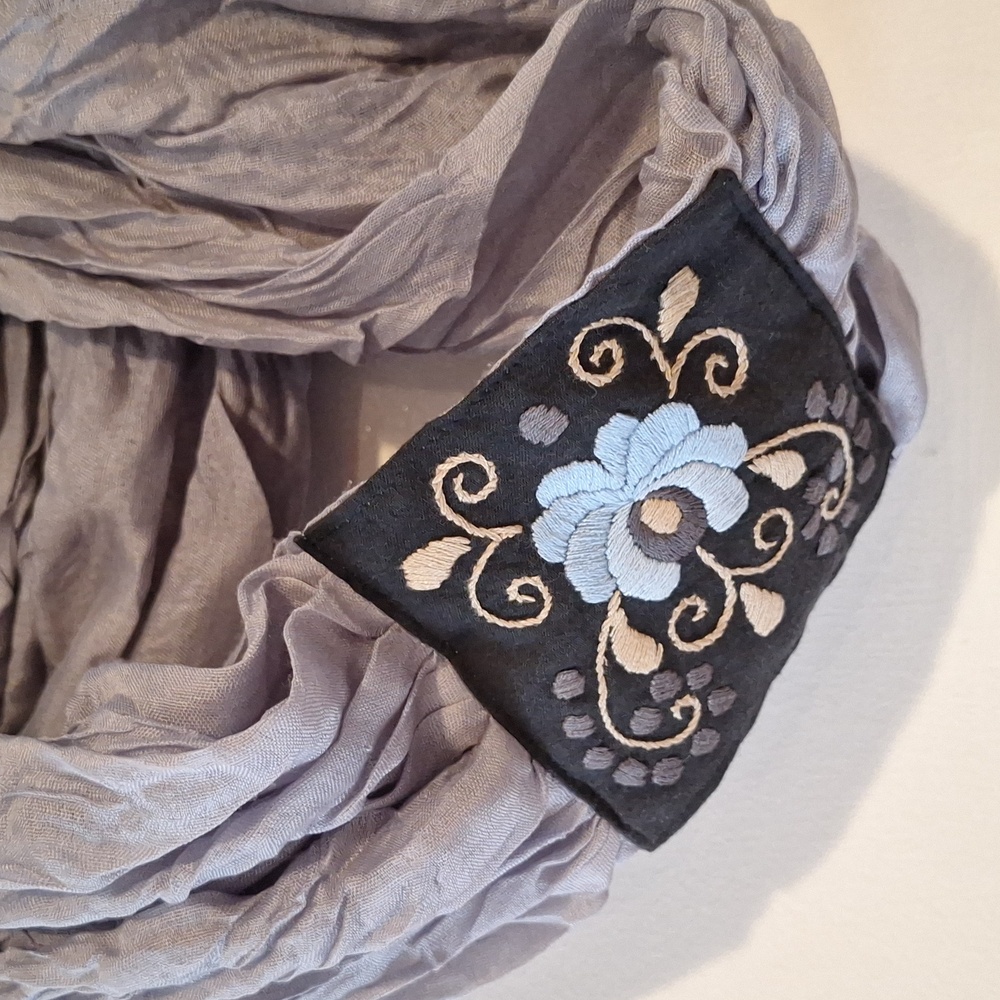 Hand-embroidered decorative scarf from Hungary